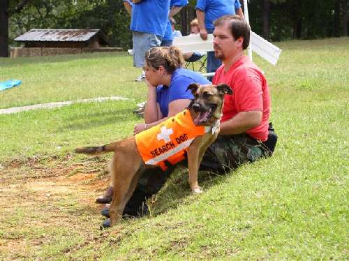The search dog located her target in 2 minutes flat